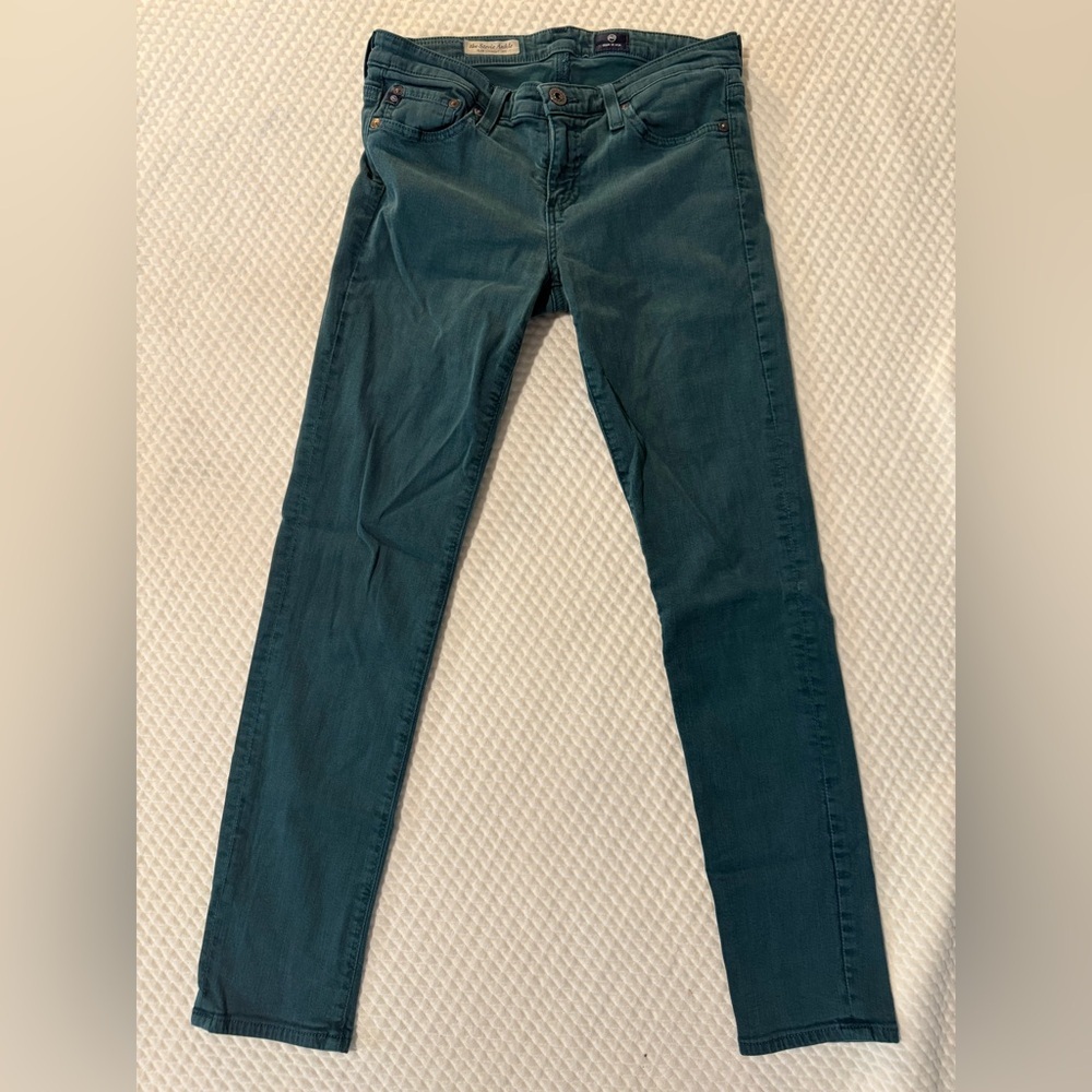 Ag Adriano Goldschmied Jeans - The Stevie Ankle Slim Straight Leg - Teal